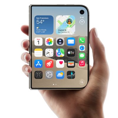 iPhone Duo aberto, imagem oficial da Apple