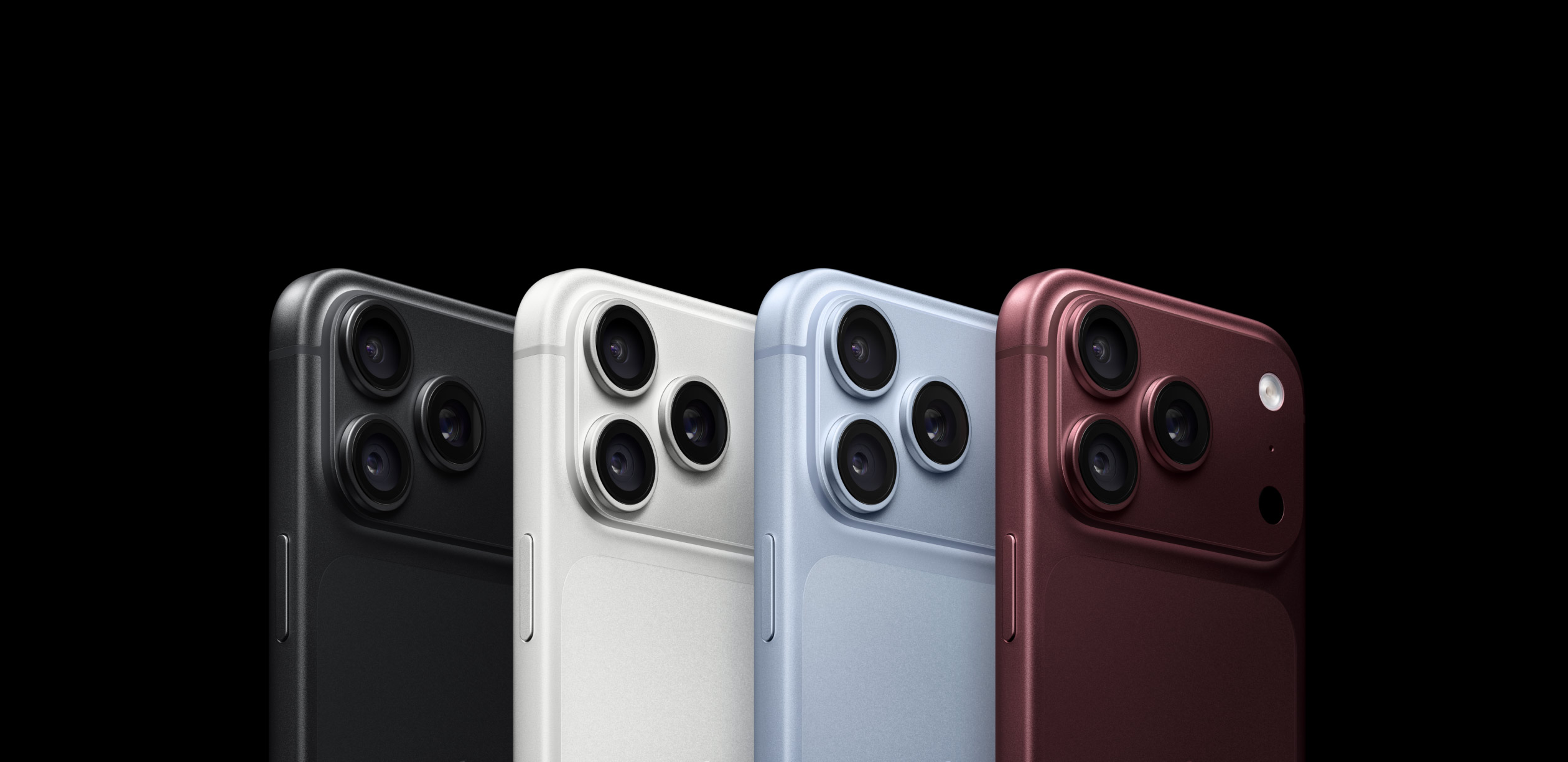 Imagem oficial Apple com detalhe das cores do iPhone 18 Pro