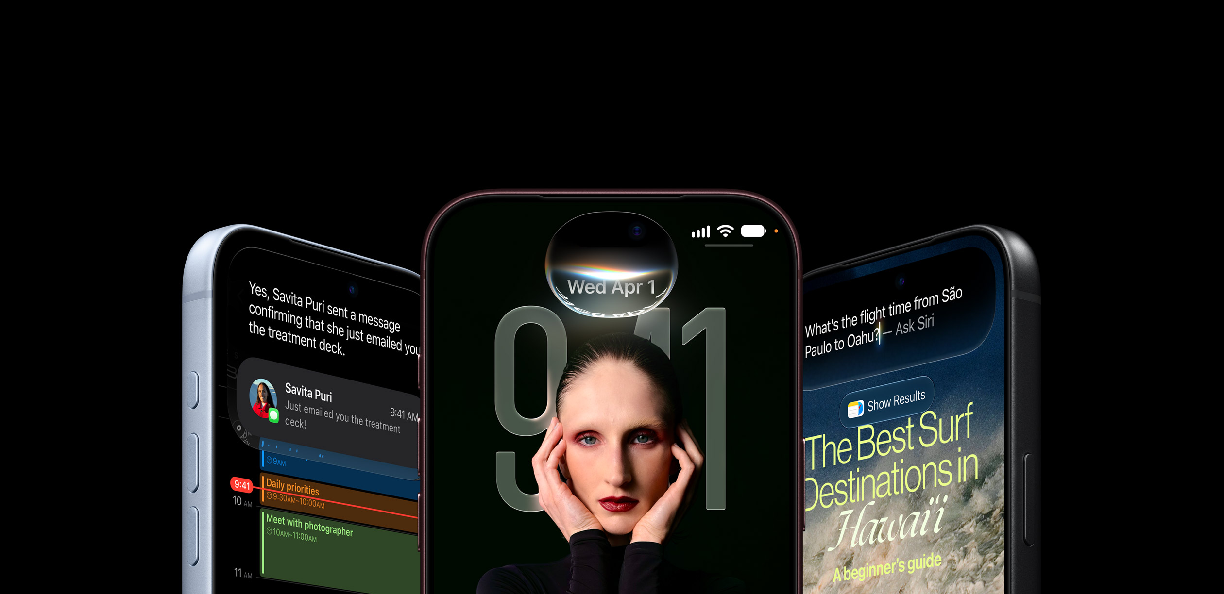 Imagem oficial Apple da Siri AI no iPhone 18 Pro