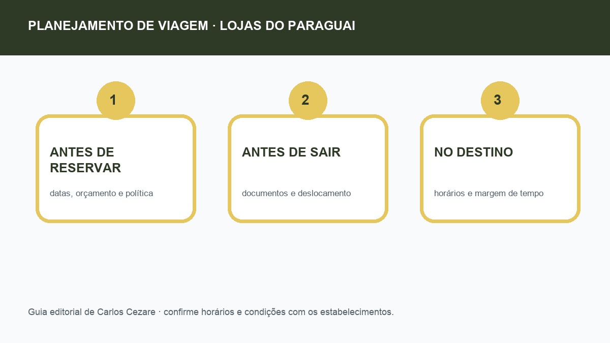 Checklist de planejamento para lojas do Paraguai