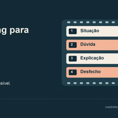 Storytelling para médicos: diagrama com situação, dúvida, explicação, desfecho.